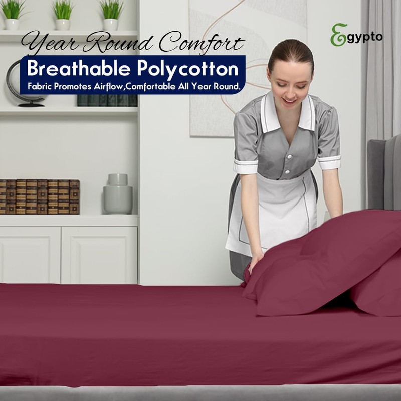 Egypto Double Fitted Sheet – Soft & Breathable 10" Deep