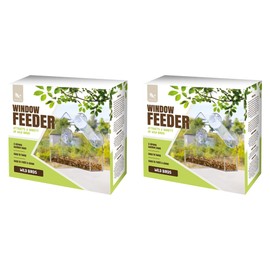 Set of 2 Clear Plastic Bird Window Feeder with 3 Strong Suction Cups for Small Birds
