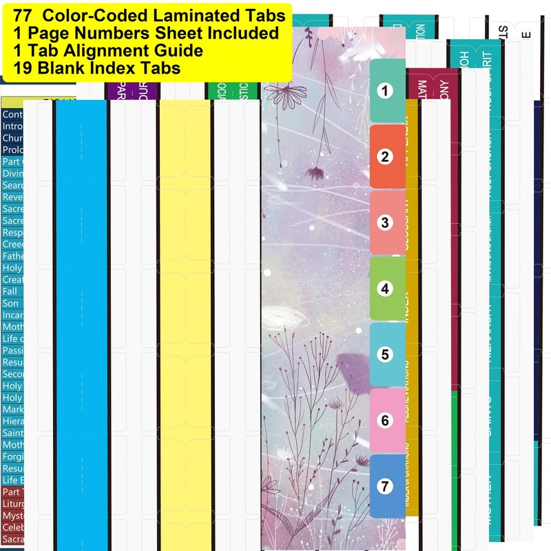  Index Tabs for Catechism of The Catholic Church, Color