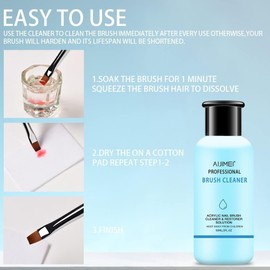 Limpiador de Pinceles de Uñas En Gel, Limpieza Rápida, Fácil de Usar para Salones Y Uso Doméstico, Limpiador de Pinceles de Uñas Acrílicas, Limpiador de Pinceles para Decoración de Uñas, Limpi