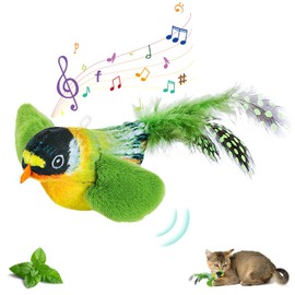 retigazo Chase Flappy Cat Toy, Flappy Chase Bird Cat Toy, Flapping Chase Interactive Cat Toy, Chirping Bird Cat Toy Flapping Wings, Flying Interactive Simulation Sparrow Shaking Bird for Cats