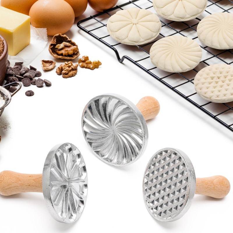 3+5 Cookie Stamps Biscuit Cutter Set, Luxiv 3 Molds Metal