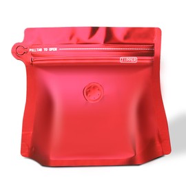 3.5oz 1/5 lb 60pcs Coffee Bags with Valve,Vented Coffee Bag Barrier Bags Store Bags Coffee Packaging Coffee Storage Pouches Stand-up Bags for Food Diamond Shaped Need to Use Heat Sealing Machine（Red）