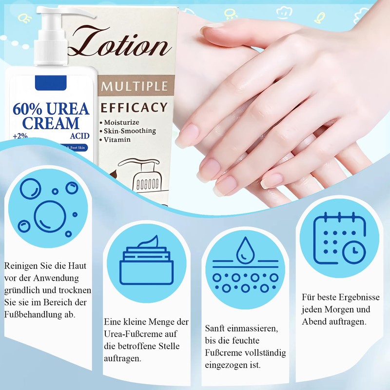 Virellay Urea Cream 60 Percent Foot Cream for Dry, Cracked