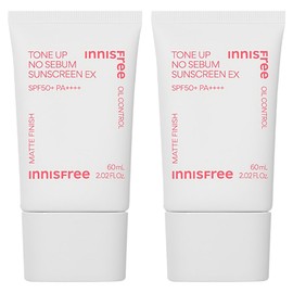 Innisfree Tone-Up No-Sebum Sunscreen EX SPF50+ PA++++, 60ml, 2 pcs / 이니스프리 톤업 노세범 선스크린 EX SPF50+ PA++++, 60ml, 2개