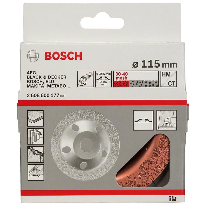 Bosch 2608600177 Hard Metal Cutting Disc Fine/Flat, Bronze, 115 mm