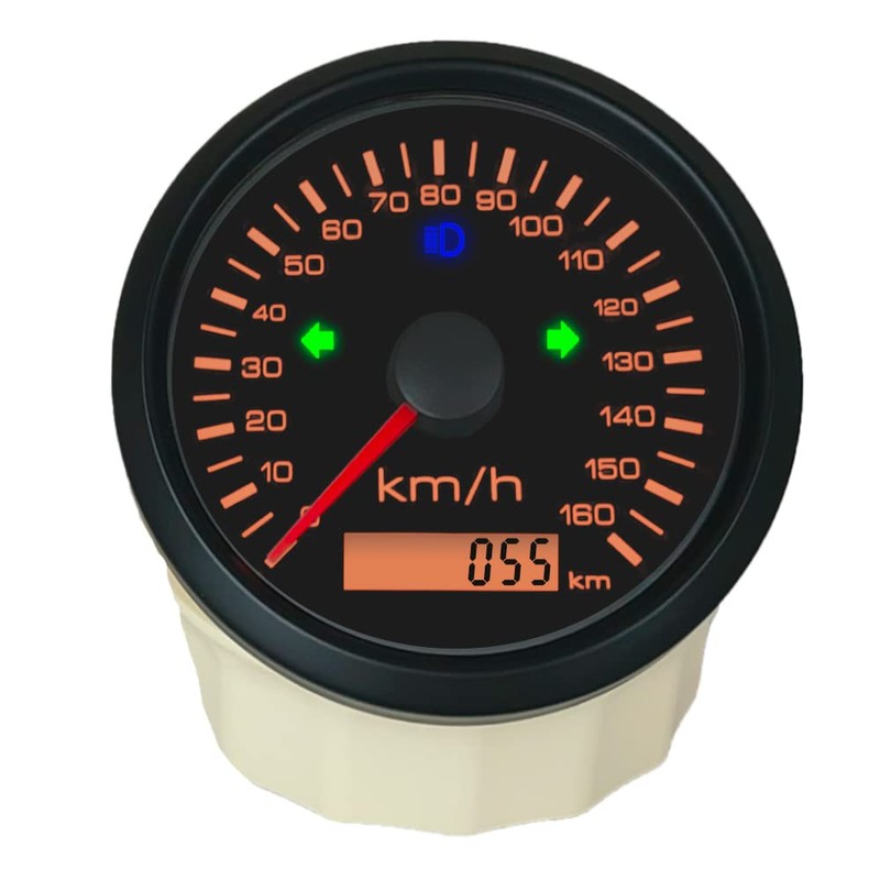 ELING 85mm GPS Speedometer 0-160km/h Odometer 9-32V with Red/Yellow Backlight