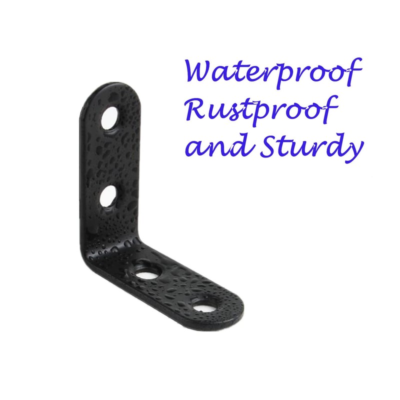24 Packs Black L Bracket 40 x40mm Corner Braces,YMAISS Small