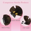 Moresoo Nanoring Real Hair Extensions, 45 cm, Root Brown to