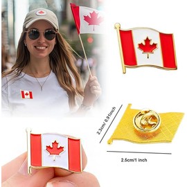 20 PCS Canada Flag Lapel Pins, Metal Enamel Maple Leaf Brooches for Men Women, Patriotic Canadian Flag Souvenirs Gifts for Clothes, Bags, Hats,Canada Day Decoration