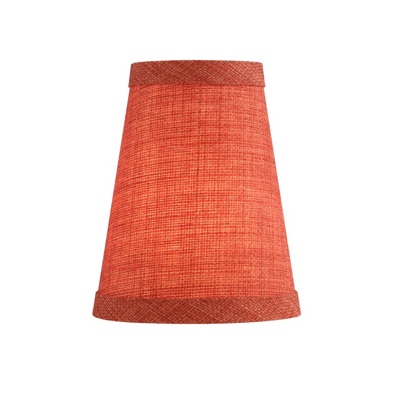 Aspen Creative 51043-5,Hardback Empire Transitional Clip-On Chandelier Shade/Brick Red Burlap
