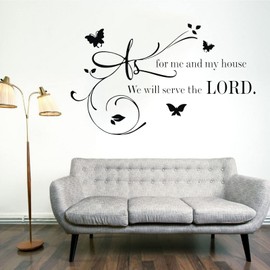 Bible Verse Wall Stickers Decorations for Bedroom Vinyl Decals for Living Room Bathroom Dorm, Inspirational Quotes Christian Scripture Jesus Prayer Religious Home Art Family Decor Sayings Sign-We Will