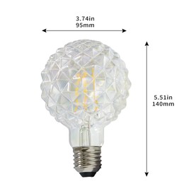 FANNIS Vintage LED Edison Bulb G30 G95 6W Dimmable LED Filament Bulb Spherical Pineapple Bulb E26 550-600LM Equivalent 60W Suitable for Bedroom, Dining Room, Bar, Coffee Shop. (Warm White, 6W)