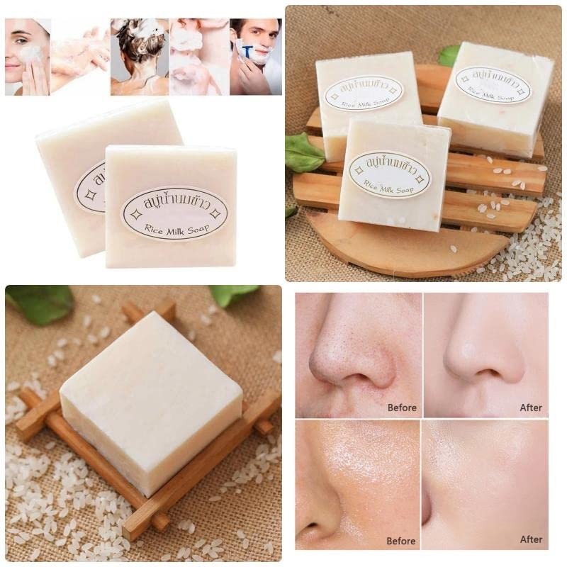 Pack Jabón Leche Arroz Tailandes Blanqueador Hidratante Colágeno Blanquea Hidrata