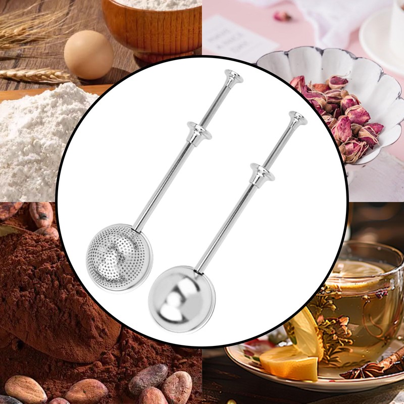 2 Pcs Flour Sifter, 304 Stainless Steel Tea Strainer Ball