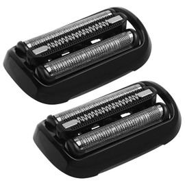 Pack of 2 Replacement Shaving Heads Compatible with Braun Series 5/6, 53B Razor Heads Replacement Blades Razor Head for Series 5 3000s, 3010s, 3040s, 3050cc, 300s, 310s etc (53B, Black)