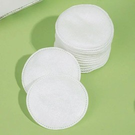 100Pcs White Facial Pads Round Shape Face Cleansing Pads for Makeup Removing Blending and Skin Toner Applying Cotton Balls and Swabs(5cm)