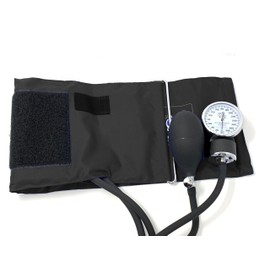 Elite Medical Instruments EMI Manual Blood Pressure Set with Regular Adult Cuff and D-Ring, Black