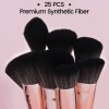 25 Set De Brochas Para Maquillaje Profesional +estuche +caja Color