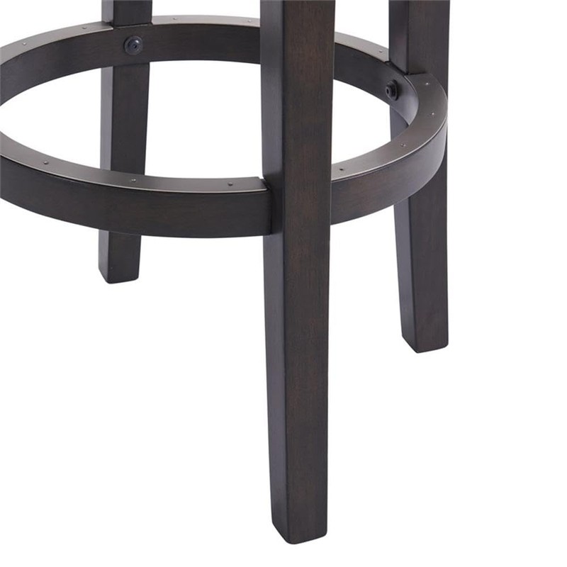 Alaterre Furniture Clara Swivel Bar Height Stool, Dark Brown, 360-Degree