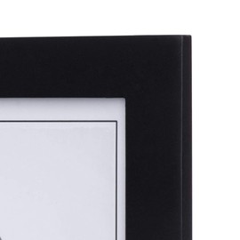 Malden Double Vertical 5x7 Picture Frame - Wide Real Wood Molding, Real Glass - Black