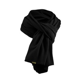 Kidon Multi-Functional Thermal Fleece Scarf-220gsm Winter Neck Warmer, Shawl, and Backpack Cushion Layer(185x40cm,Unisex) (Black)