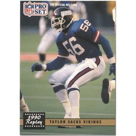 1991 Pro Set Football 1990 Replay Lawrence Taylor Giants Card #336 WN17