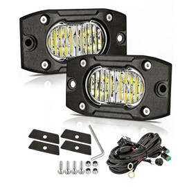 YCHOW-BEAM - Cápsulas LED de montaje empotrado, 2 unidades, 40 W, luces de marcha atrás, haz de inundación, luces de conducción todoterreno con arnés de cableado, luces de marcha atrás, barra de luz