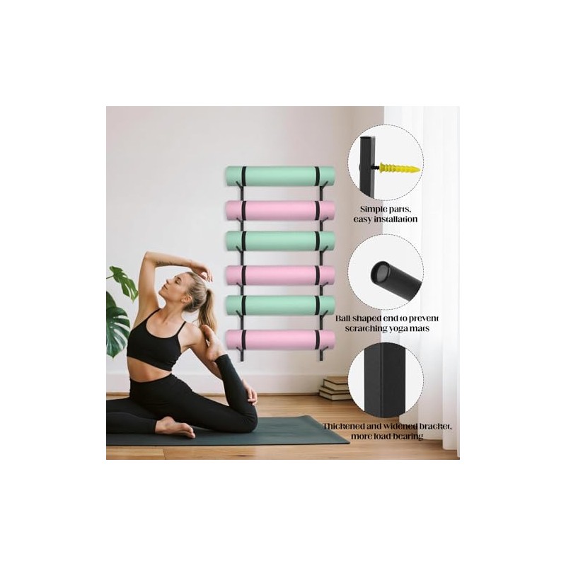 Estante para esterilla de yoga de 6 niveles