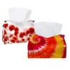 2 Pack Tissue Box Cover Holder, Red Yellow Tie Dye