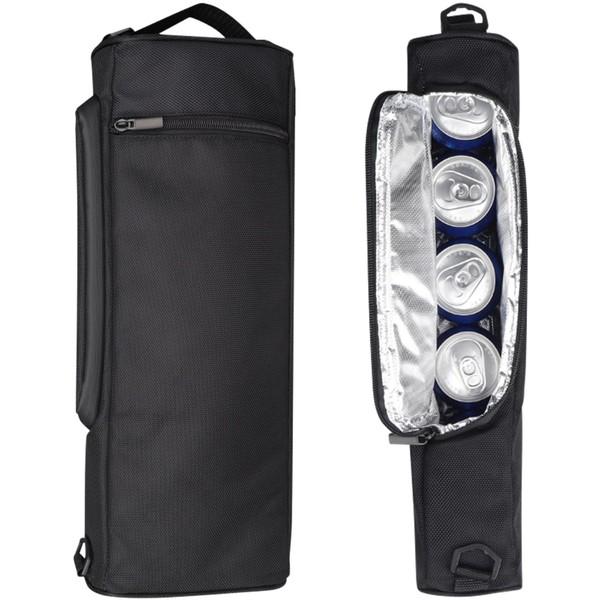 Greenie GR-2307-01 Cooler Bag, Cooler Bag, Soft Cooler, 6 Cans, 2 Wine Bottles, Golf, Camping, Fishing, Small, Large Capacity (Black)