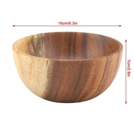 Solid Wood Bowl Hand-Made Classic Large Round Acacia Wood Salad Soup Dining Bowl Eco Friendly Premium Wood Kitchen Utensils(#2)