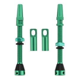DRELD Pack of 2 Bicycle Tubeless 60 mm, 1 Pair of Presta Tubeless Valves, MTB Tube Valves, Bicycle Tubeless Presta Aluminium Alloy, Tubeless Presta Valve Stem (60 mm Green)