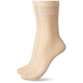 Pretty Polly Women's Legworks 8 Denier Natural Ankle Highs 2PP, Beige (Barely There), One Size