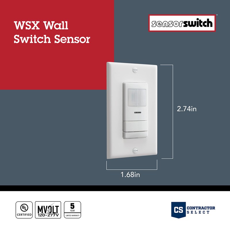 SensorSwitch Wall Mount Motion Sensor Switch, Passive Infrared Wall Switch