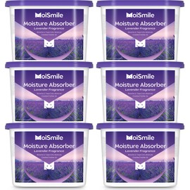 Moisture Absorbers 6 Pack, 10.5oz Humidity Absorber Box with Lavender Fragrance for Bathroom, Closets, Bedroom, Car, Dehumidifier