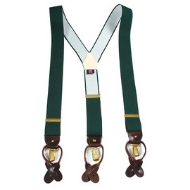 Y&TAILOR ALBERT THURSTON Suspenders, Green, Solid, green