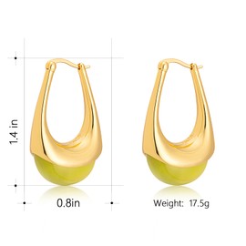 Milan Chiva 14K 18K Gold Plated Chunky Hoop Earrings Dainty Jewelry MCE-1055GN