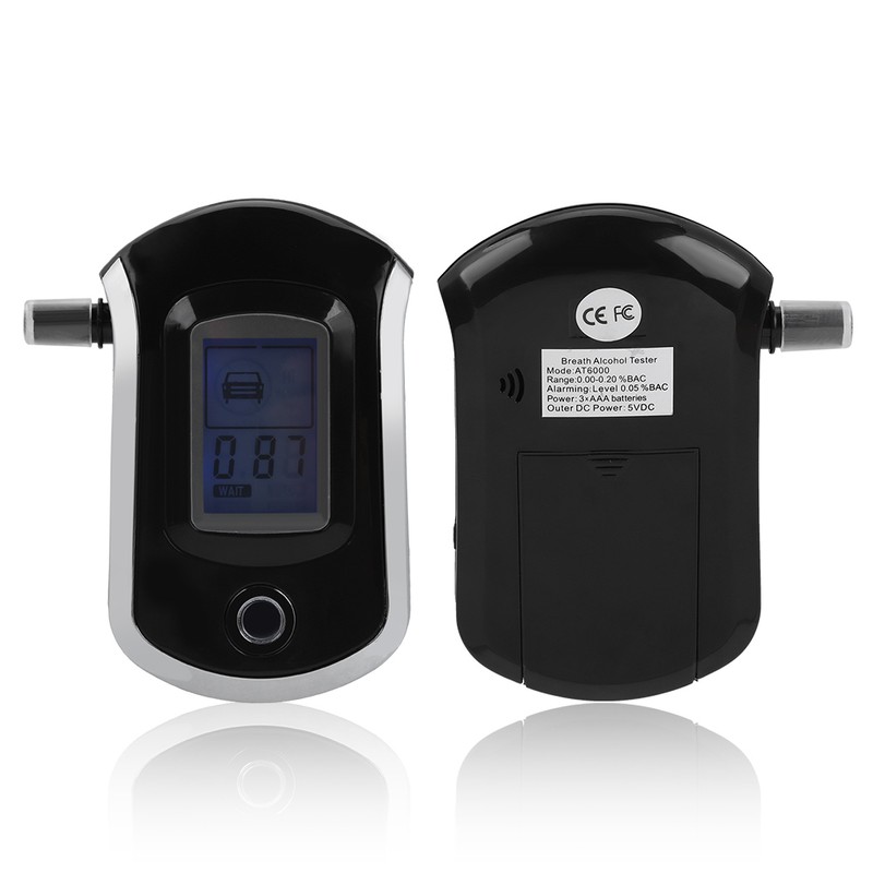 Digital Breath Alcohol Tester Professional Car Alcoholimetro Breathalyser with 5