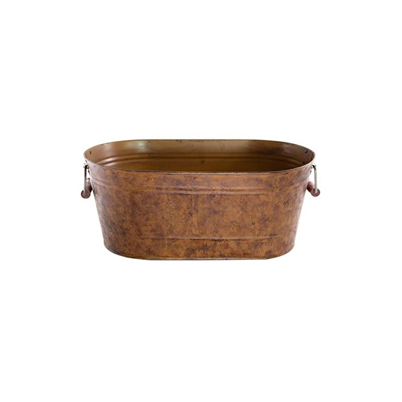 Gardener Select 17.3" Oval Planter with Handle, Rusty