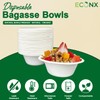 ECONX 50Pcs Biodegradable Bagasse Bowls 6oz White Sugarcane Disposable Bowl