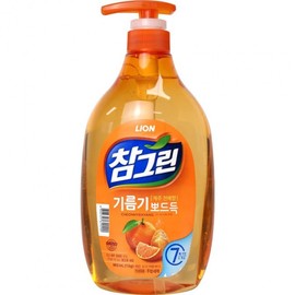 Lion Chamgreen Squeaky Clean Dish Soap, Jeju Cheonhyehyang Scent Bottle 1kg 4ea