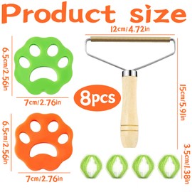 Pack of 8 Pet Hair Remover for Laundry, Pet Hair Remover, Washing Machine, Hair Catcher, Reusable Pet Hair Remover, Laundry Balls, Removes Pet Hair, for Dog Hair, Cat Hair and All Pets