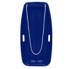 Best Choice Products 35in Kids Outdoor Plastic Sport Toboggan Winter Snow Sled Board w/ Pull Rope, 2 Handles - Color: Navy