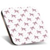 1 x Square Jumbo Size Coaster 12cm Cute Pink Bows