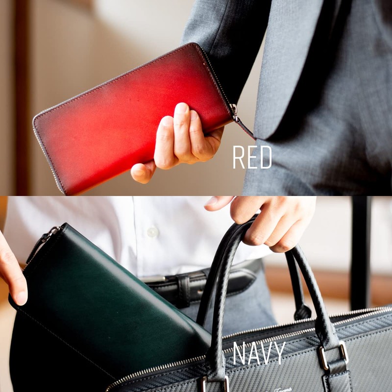 Dom Teporna Italy Men's Long Wallet, Genuine Leather, Large Capacity,