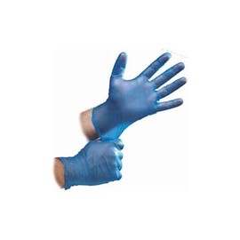 G4GADGET 100 Vinyl Powder Free Medium Blue Examination Gloves Latex Free Gloves