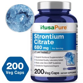 NusaPure Strontium 680 mg 200 Vegetarian Caps (Non-GMO)