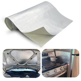 DEGEOBERLIN Adhesive Backed Aluminized exhaust heat shield tape for wall behind grill 2000 Degrees High Temp Protection Material Thermal Barrier Blanket Mat (12'' X 12'')