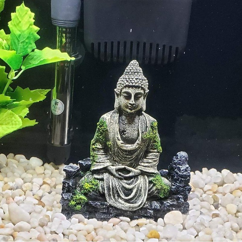 SLOCME Aquarium Buddha Statue Decorations - Aquarium Decor Ornament Fish